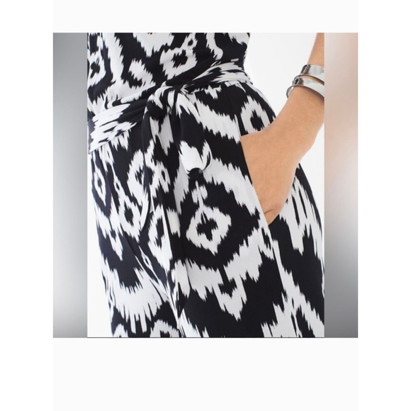 Chico's Size 3(XL) Black White aristocrat fun Boardroom.chic designer jumpsuit - Picture 6 of 8